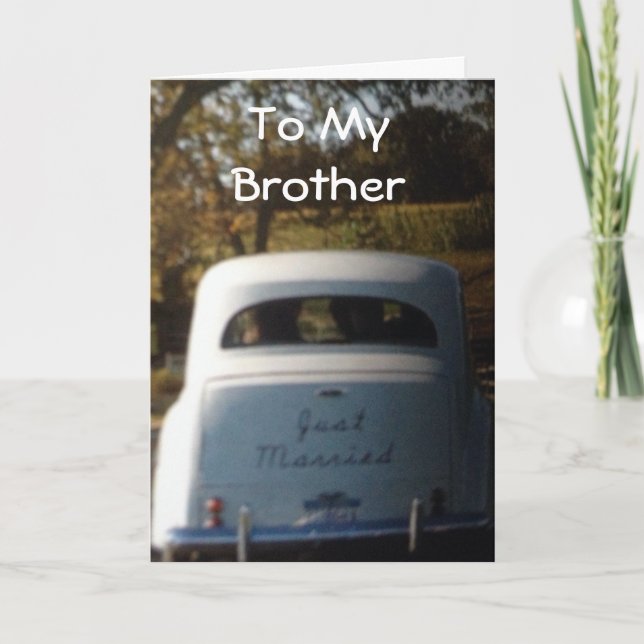 CARTÃO CARRO DE CASAMENTO ANTICO PARA O DIA DE CASAMENTO  (Frente)