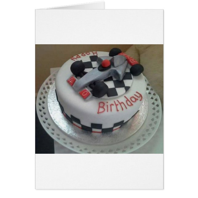 Cartão carro de corrida de aniversário feliz (Frente)