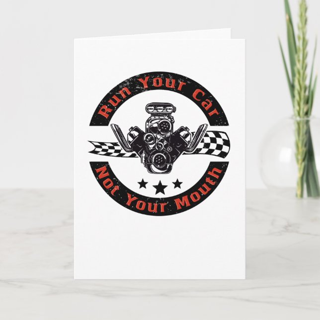 Cartão Carro de Corrida de Automóvel Drag V8 Ventilador M (Frente)