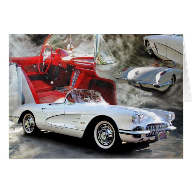 Cartão Carro de esportes americano icónico (Frente Horizontal)