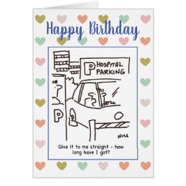 Cartão Carro de estacionamento do hospital em cartoon do