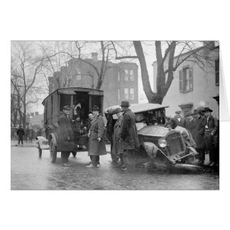 Cartão Carro destruído do Bootlegger, 1922