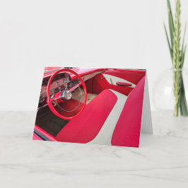 Cartão Carro dia de os pais Vermelho e Branco