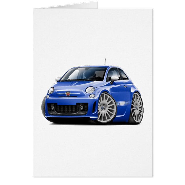 Cartão Carro do azul de Fiat 500 Abarth (Frente)