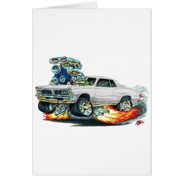 Cartão Carro do branco de 1965 GTO (Frente)