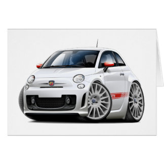 Cartão Carro do branco de Fiat 500 Abarth