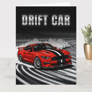 Cartão Carro Drift Red Muscle