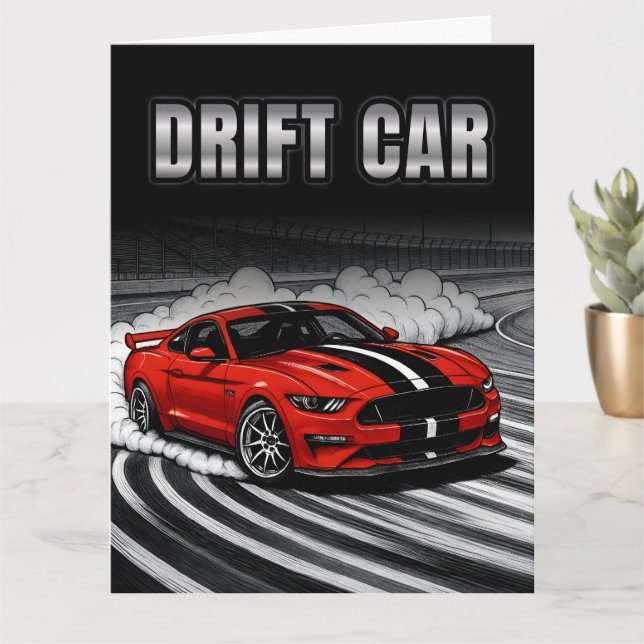 Cartão Carro Driftante Músculo Vermelho (Planta pequena)