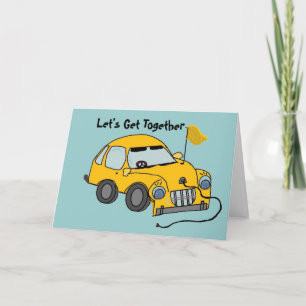 Cartão Carro Elétrico de Aniversário