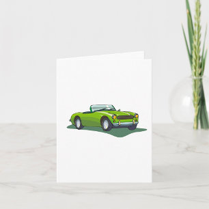 Cartão Carro Esportivo Conversível Retro Verde Lima