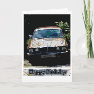 Cartão Carro Jaguar Aniversário