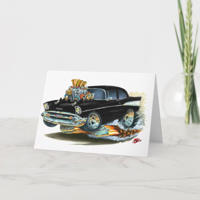 Cartão Carro Negro 1957 Chevy 150-210 (Frente)