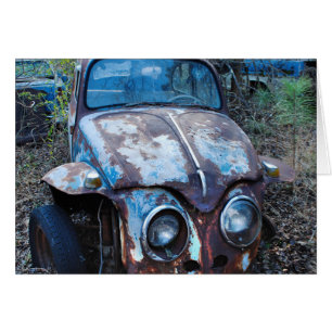 Cartão Carro oxidado velho, humor