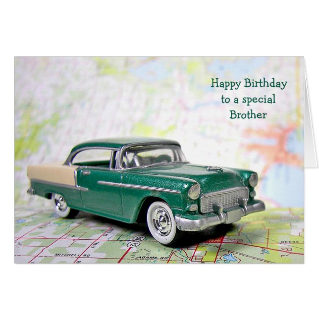 Cartão Carro Retro para Irmão (Frente Horizontal)