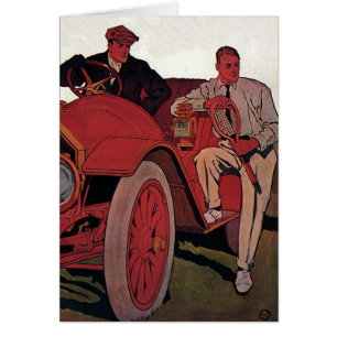 Cartão Carro Vintage Transportation Men Antiguamente Conv