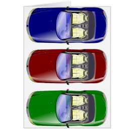 Cartão Carros coloridos