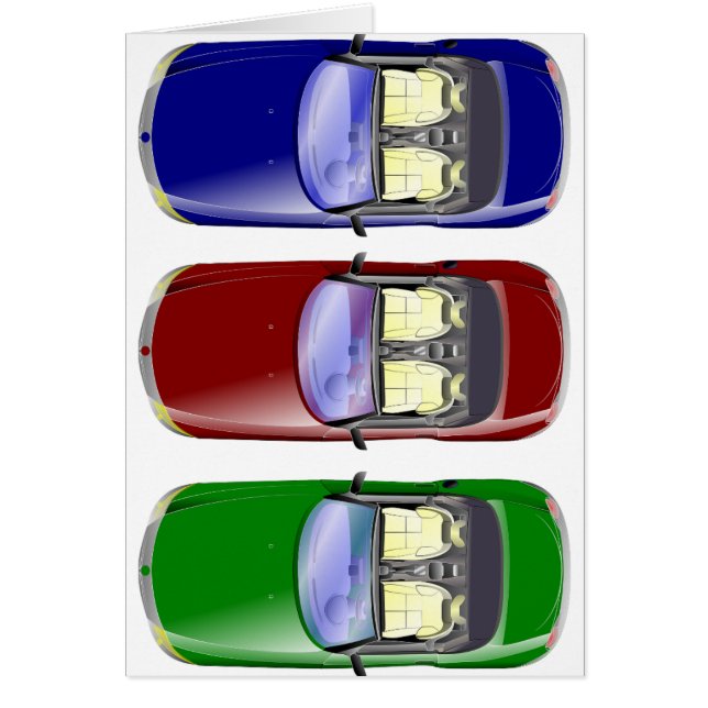 Cartão Carros coloridos (Frente)