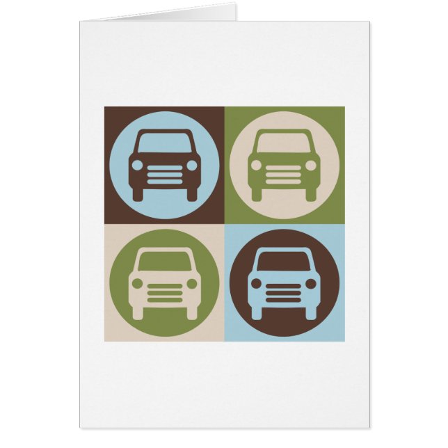 Cartão Carros da fixação do pop art (Frente)