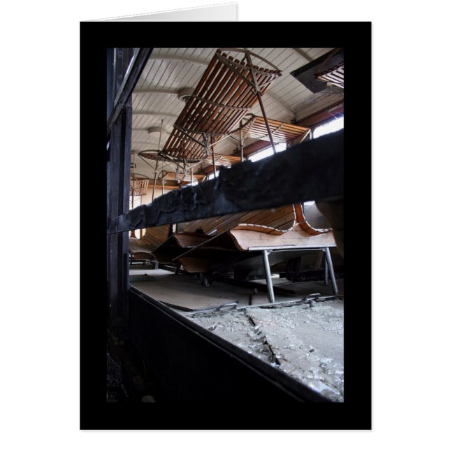 Cartão Carros de passageiros paredes de madeira removidas (Frente)