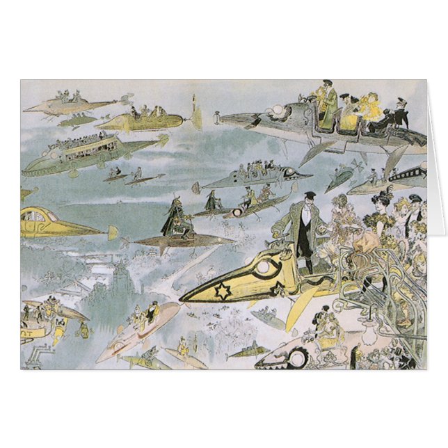 Cartão Carros Futurísticos Ficção Científica Vintage, Tax (Frente Horizontal)