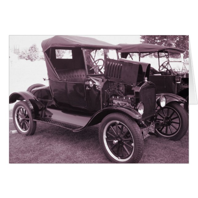 Cartão Carros vintage (Frente Horizontal)