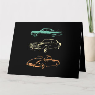 Cartão Carros vintage - Retro Gráfico dos anos 80 e 90