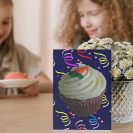 Cartão Carrot Cake Cupcake Confetti Birthday Personalizad