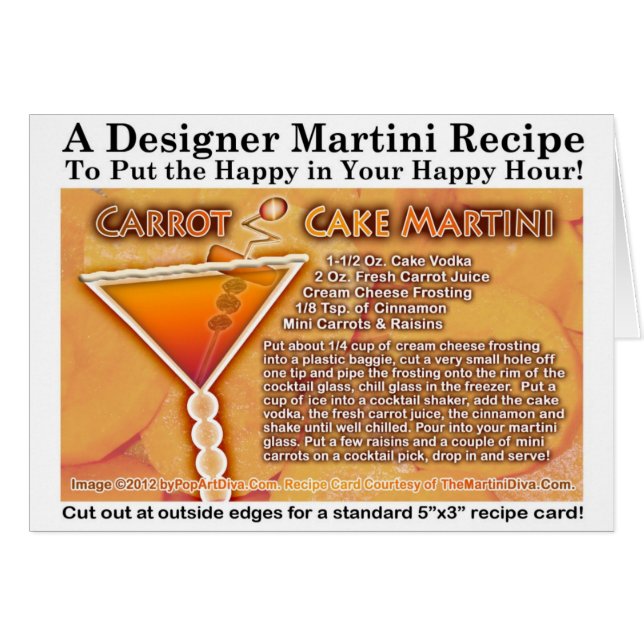 Cartão Carrot Cake Martini Recipe Greeting Card (Frente Horizontal)