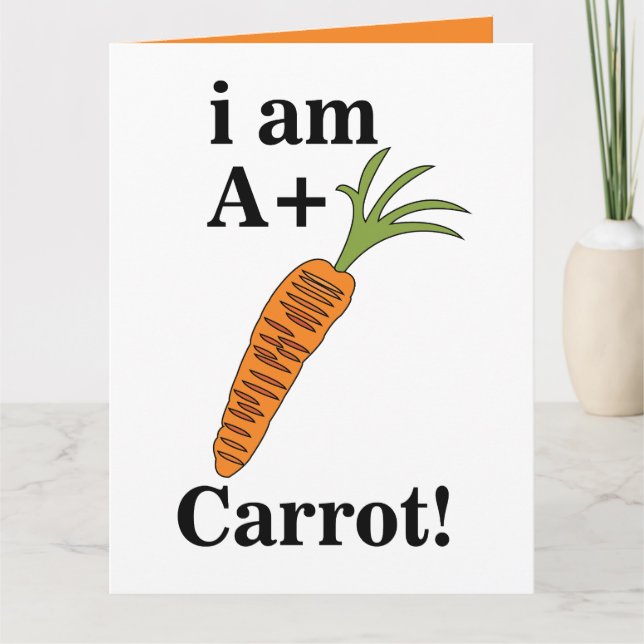 Cartão Carrot, eu sou um Carrot Engraçado (Frente)