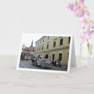 Cartão Carruagem de cavalos em Cracóvia, Polônia