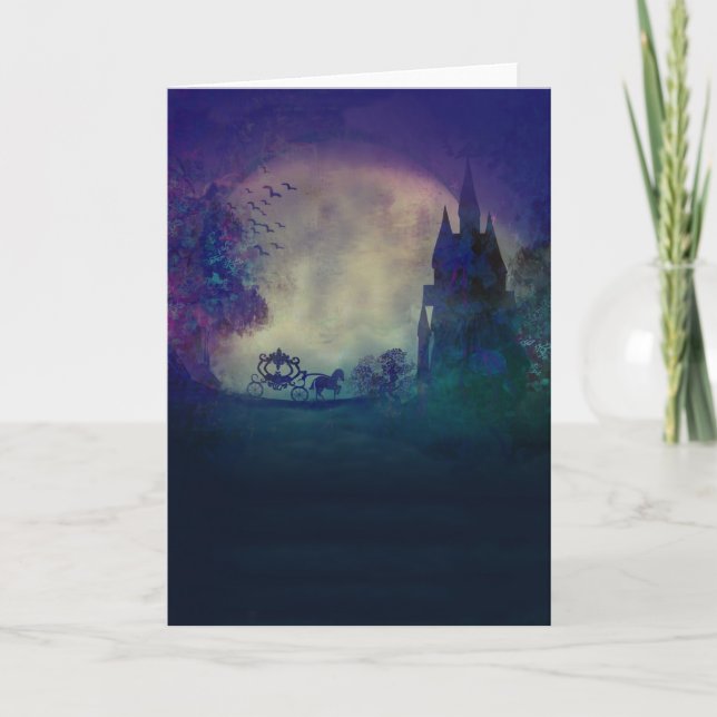 Cartão Carruagem no por do sol (Frente)