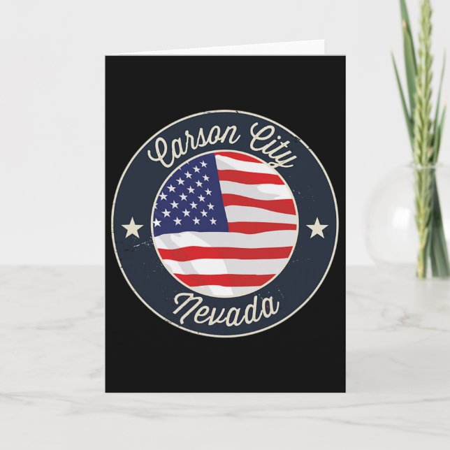 Cartão Carson City Nevada Nv Vacation Souvenir Graphic  (Frente)