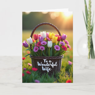 Cartão Carta da Esposa das Flores da Primavera Crepuscula