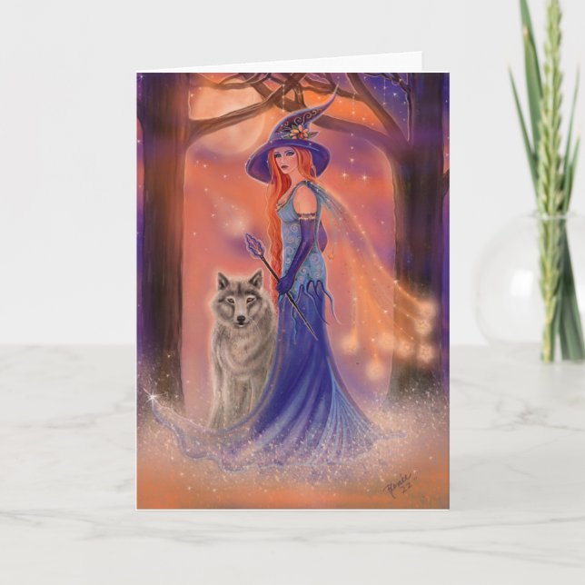 Cartão Carta das bruxas e lobos de Renee Lavoie (Frente)