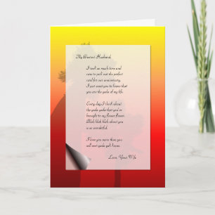 Cartão Carta de Amor de Aniversário de Casamento Engraçad