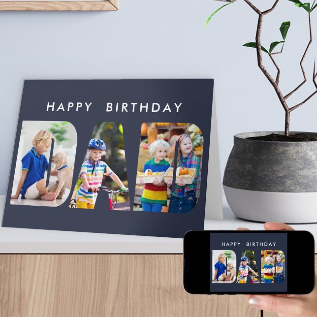 Cartão Carta de Aniversário de Letra Fotográfica do pai C (Criador carregado)