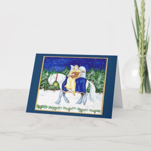 Cartão Carta de anjo tocando alaúde (Frente)