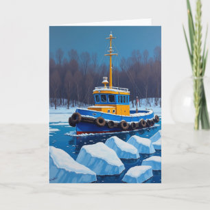 Cartão Carta de Arte de Barco do Dia dos Pais Gelado