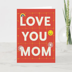 Cartão Carta de Arte Vermelhão 'Amo Você, Mãe'