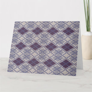 CARTÃO CARTA DE BOAS-VINDAS GRANDE DE MALHA PLUM ARGYLE /