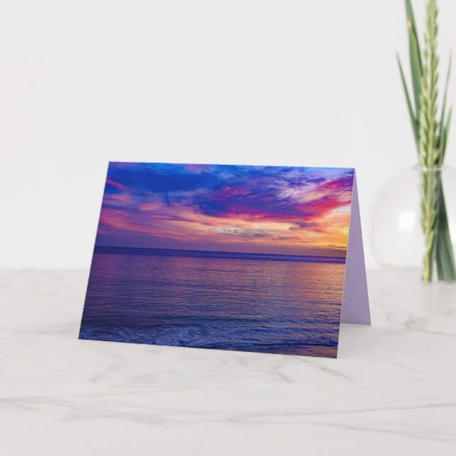 Cartão carta de boas-vindas na praia 2 (Frente)