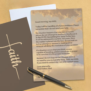 Cartão Carta de Deus Fé Encorajamento & Bênçãos