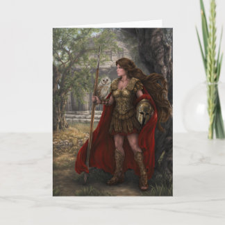 Cartão Carta de Deusa Athena da artista Lindsay Archer