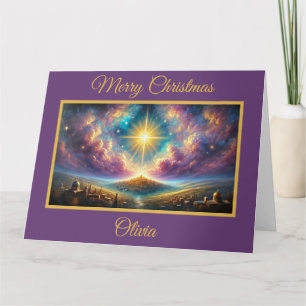 Cartão Carta de Natal da Estrela Celestial de Belém