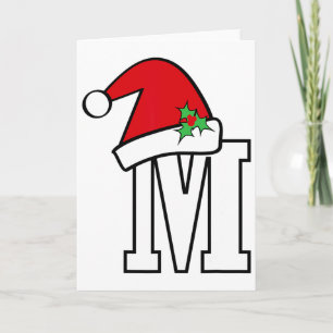 Cartão Carta de Papai Noel M Monograma de Natal Fofo Pres