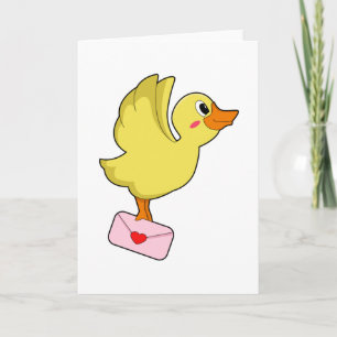 Cartão Carta de pombo mensageiro de pato