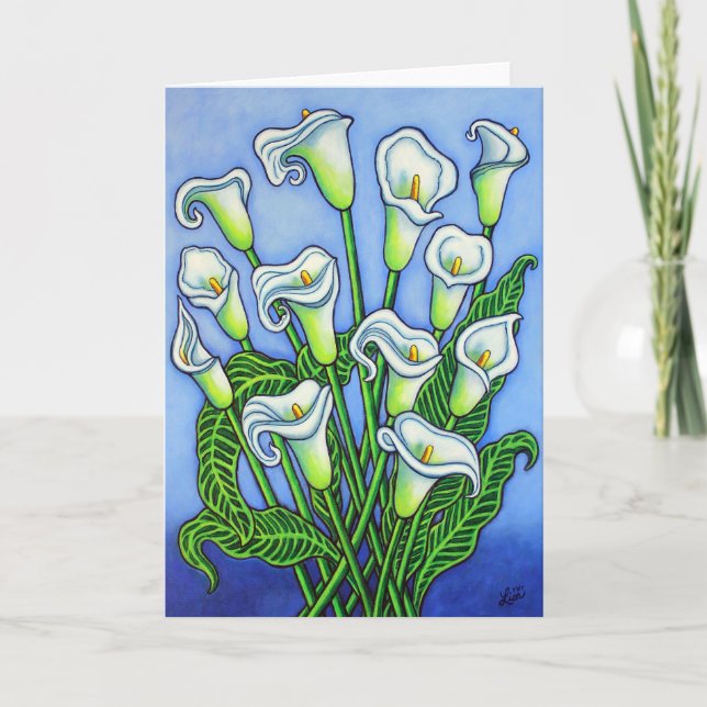 Cartão Carta de Saudação Calla Lily por Lisa Lorenz (Frente)