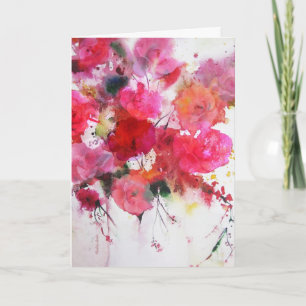 Cartão carta de saudação de aniversário feliz para rosas