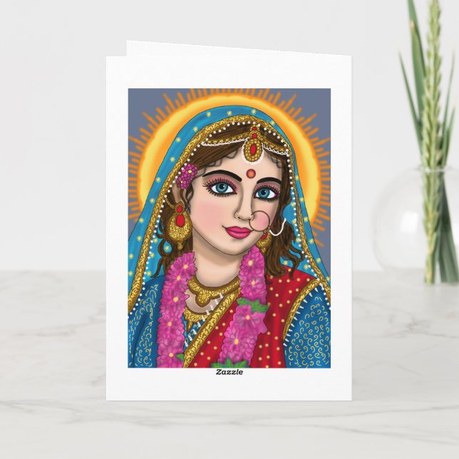 Cartão Carta de Saudação Goddese Radha | Divine Hindu Dev (Verso)