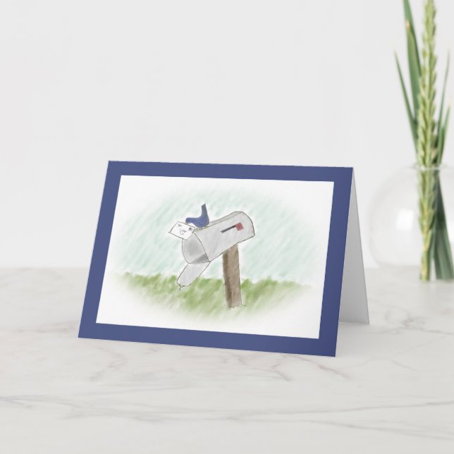 Cartão Carta de uma placa de saudação personalizável Blue (Frente)